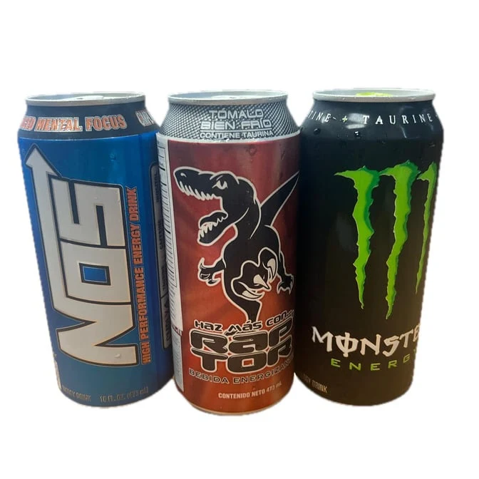 Energy Drinks - Selection of energy drinks including Monster and Raptor.